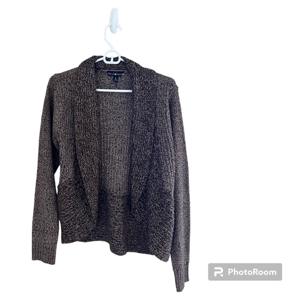 🟤DEREK HEART: Junior girls size L, brown knit, long sleeve open cardigan🟤